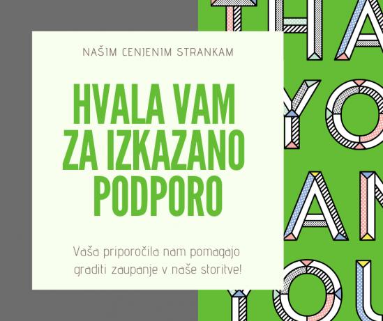 Zahvala strankam